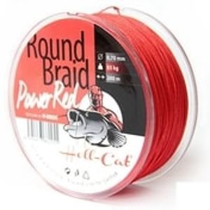 Hell-Cat Splétaná šňůra Round Braid Power Red 200m - 0,80mm