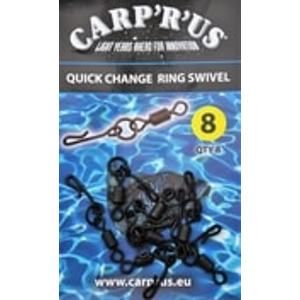 Carp ´R´ Us Obratlík s kroužkem Quick change ring swivel vel.8 8ks