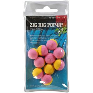 Giants Fishing Pěnové plovoucí boilie Zig Rig Pop-Up 14mm - pink-yellow 10ks