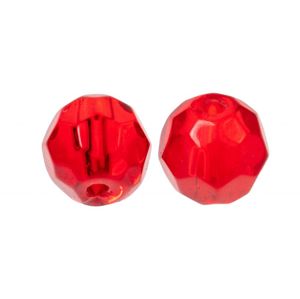 Zeck Skleněné korálky Faceted Glass Beads Red 10ks - 6mm