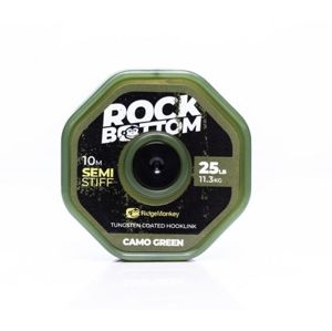 RidgeMonkey Šňůrka RM-Tec Rock Bottom Tungsten Coated Semi Stiff 25lb 10m - Camo Green