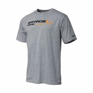 Savage Gear Triko Signature Logo T-shirt Grey Melange - XL
