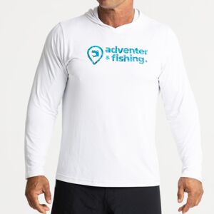 Adventer & fishing Funkční hoodie UV tričko White & Bluefin - Funkční hoodie UV tričko White & Bluefin XXL